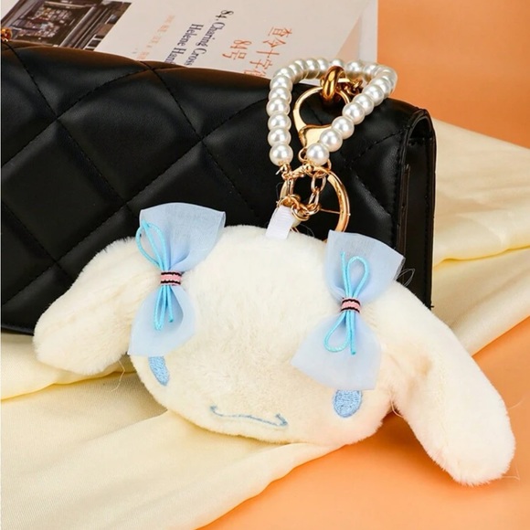 Sanrio Cinnamoroll Pearl Chain Cute Keychain Exquisite Bag Car Pendant - Picture 2 of 6